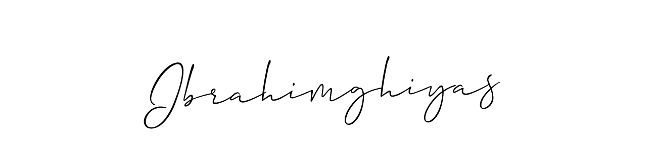 Create a beautiful signature design for name Ibrahimghiyas. With this signature (Allison_Script) fonts, you can make a handwritten signature for free. Ibrahimghiyas signature style 2 images and pictures png