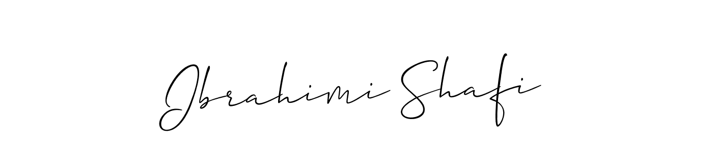 Make a beautiful signature design for name Ibrahimi Shafi. With this signature (Allison_Script) style, you can create a handwritten signature for free. Ibrahimi Shafi signature style 2 images and pictures png