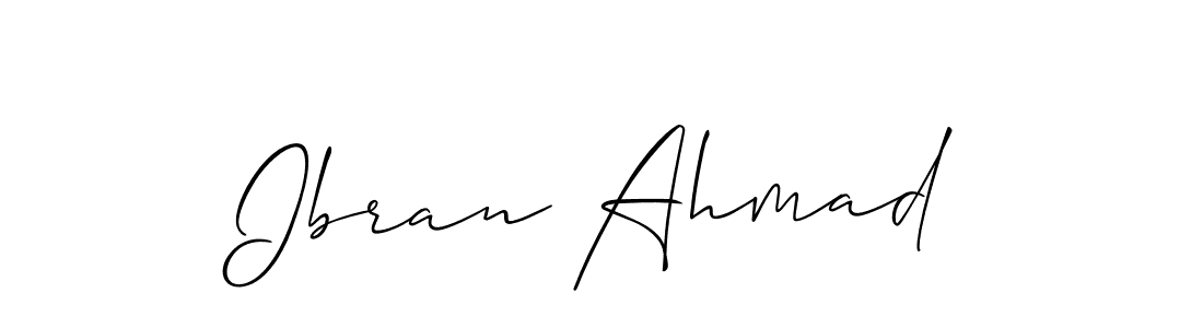 How to make Ibran Ahmad signature? Allison_Script is a professional autograph style. Create handwritten signature for Ibran Ahmad name. Ibran Ahmad signature style 2 images and pictures png