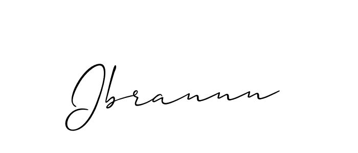 Use a signature maker to create a handwritten signature online. With this signature software, you can design (Allison_Script) your own signature for name Ibrannn. Ibrannn signature style 2 images and pictures png