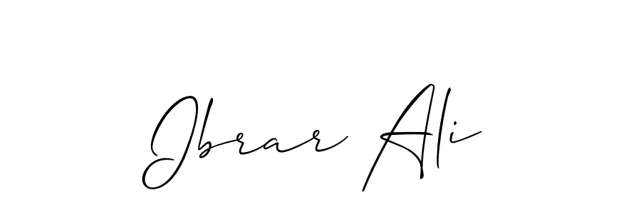 Create a beautiful signature design for name Ibrar Ali. With this signature (Allison_Script) fonts, you can make a handwritten signature for free. Ibrar Ali signature style 2 images and pictures png