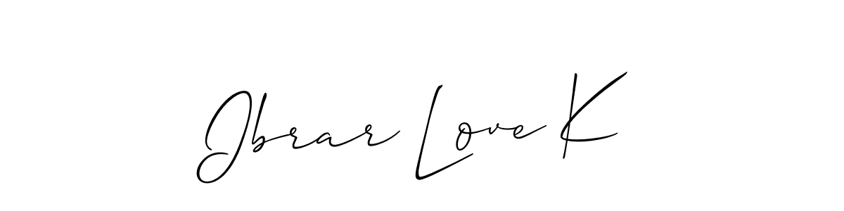 Make a beautiful signature design for name Ibrar Love K. With this signature (Allison_Script) style, you can create a handwritten signature for free. Ibrar Love K signature style 2 images and pictures png