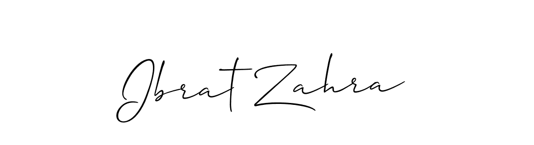 The best way (Allison_Script) to make a short signature is to pick only two or three words in your name. The name Ibrat Zahra include a total of six letters. For converting this name. Ibrat Zahra signature style 2 images and pictures png