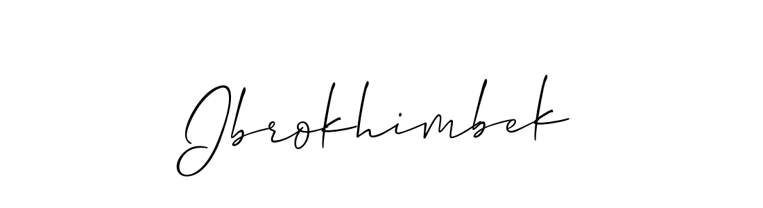 How to make Ibrokhimbek name signature. Use Allison_Script style for creating short signs online. This is the latest handwritten sign. Ibrokhimbek signature style 2 images and pictures png