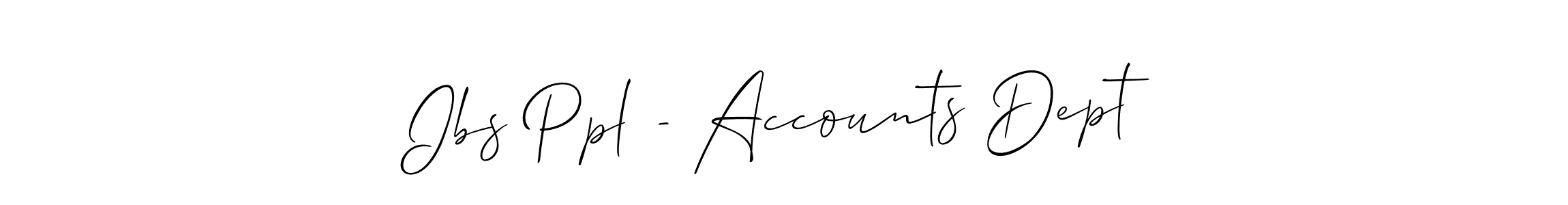 Also You can easily find your signature by using the search form. We will create Ibs Ppl - Accounts Dept name handwritten signature images for you free of cost using Allison_Script sign style. Ibs Ppl - Accounts Dept signature style 2 images and pictures png