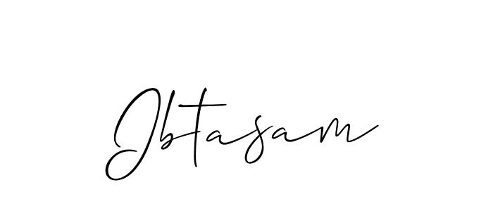 Make a beautiful signature design for name Ibtasam. With this signature (Allison_Script) style, you can create a handwritten signature for free. Ibtasam signature style 2 images and pictures png