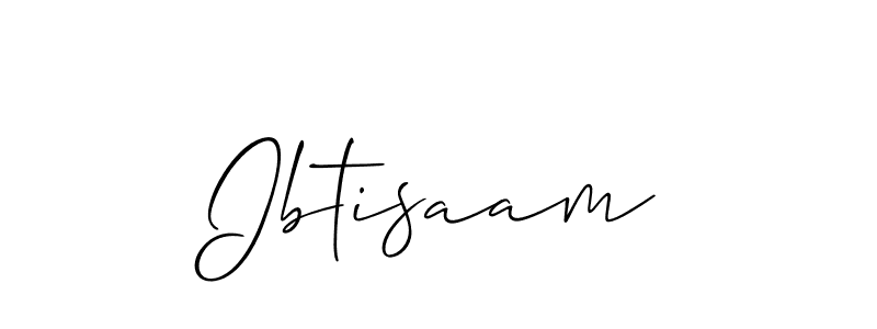 You should practise on your own different ways (Allison_Script) to write your name (Ibtisaam) in signature. don't let someone else do it for you. Ibtisaam signature style 2 images and pictures png