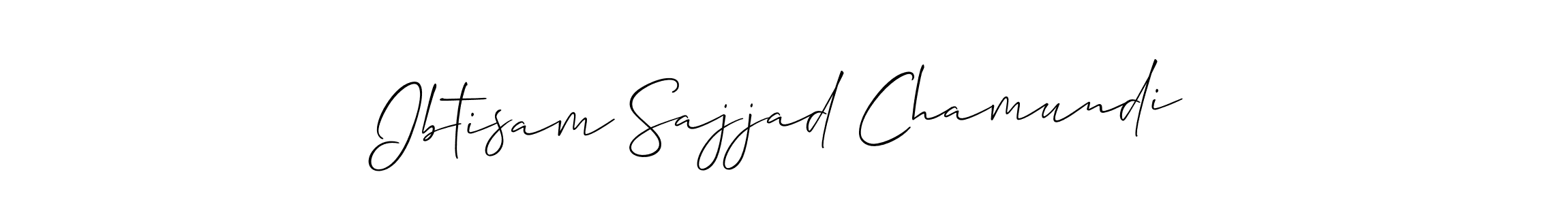 The best way (Allison_Script) to make a short signature is to pick only two or three words in your name. The name Ibtisam Sajjad Chamundi include a total of six letters. For converting this name. Ibtisam Sajjad Chamundi signature style 2 images and pictures png