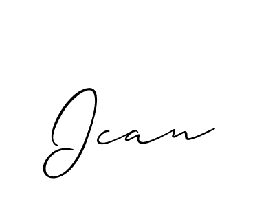 Also we have Ican name is the best signature style. Create professional handwritten signature collection using Allison_Script autograph style. Ican signature style 2 images and pictures png