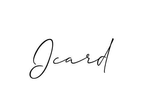 You should practise on your own different ways (Allison_Script) to write your name (Icard) in signature. don't let someone else do it for you. Icard signature style 2 images and pictures png