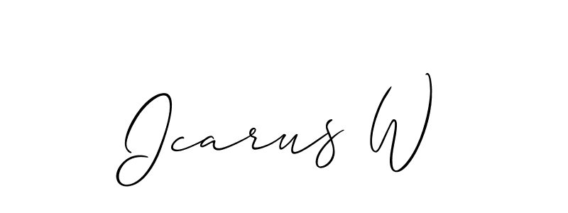 Also You can easily find your signature by using the search form. We will create Icarus W name handwritten signature images for you free of cost using Allison_Script sign style. Icarus W signature style 2 images and pictures png