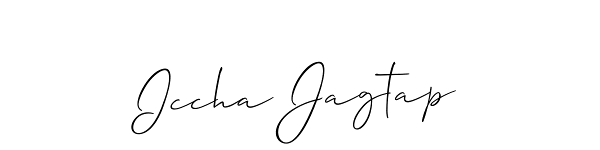 Also You can easily find your signature by using the search form. We will create Iccha Jagtap name handwritten signature images for you free of cost using Allison_Script sign style. Iccha Jagtap signature style 2 images and pictures png