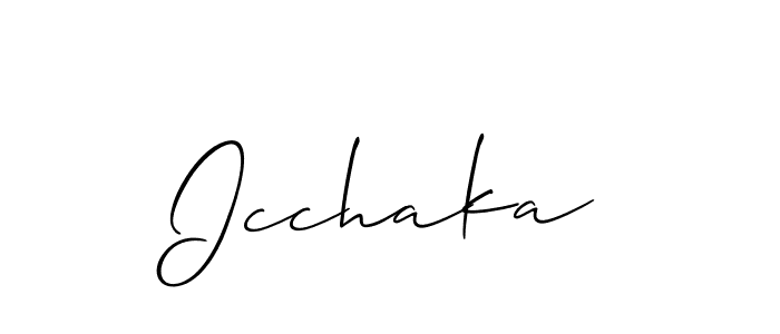 How to Draw Icchaka signature style? Allison_Script is a latest design signature styles for name Icchaka. Icchaka signature style 2 images and pictures png