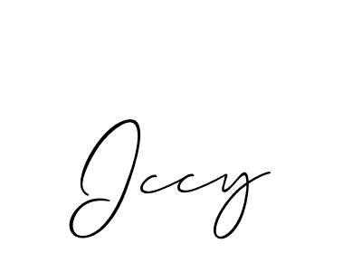 Make a beautiful signature design for name Iccy. With this signature (Allison_Script) style, you can create a handwritten signature for free. Iccy signature style 2 images and pictures png