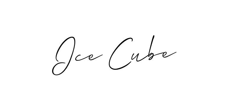 You should practise on your own different ways (Allison_Script) to write your name (Ice Cube) in signature. don't let someone else do it for you. Ice Cube signature style 2 images and pictures png