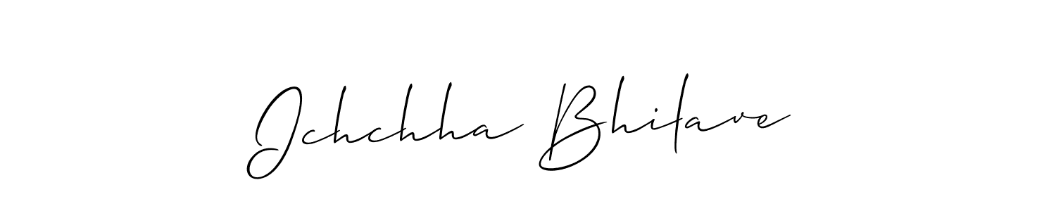 The best way (Allison_Script) to make a short signature is to pick only two or three words in your name. The name Ichchha Bhilave include a total of six letters. For converting this name. Ichchha Bhilave signature style 2 images and pictures png