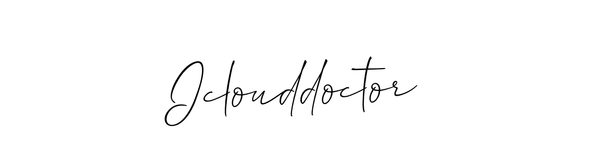 This is the best signature style for the Iclouddoctor name. Also you like these signature font (Allison_Script). Mix name signature. Iclouddoctor signature style 2 images and pictures png