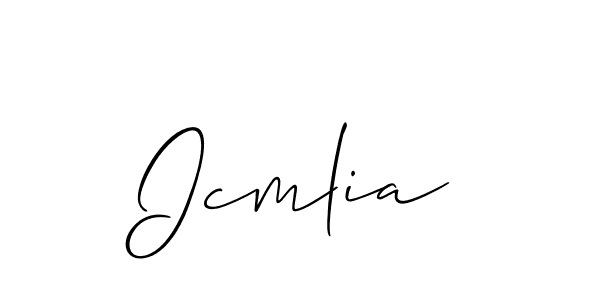 You should practise on your own different ways (Allison_Script) to write your name (Icmlia) in signature. don't let someone else do it for you. Icmlia signature style 2 images and pictures png