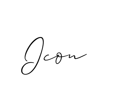Make a beautiful signature design for name Icon. With this signature (Allison_Script) style, you can create a handwritten signature for free. Icon signature style 2 images and pictures png