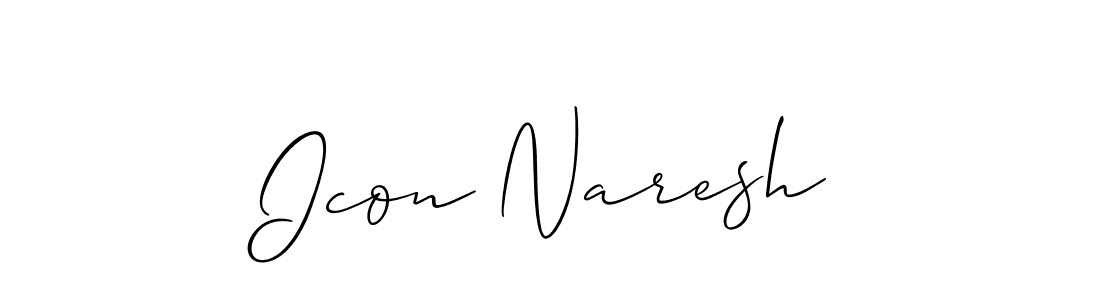 How to make Icon Naresh name signature. Use Allison_Script style for creating short signs online. This is the latest handwritten sign. Icon Naresh signature style 2 images and pictures png