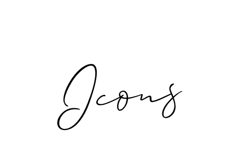 Also You can easily find your signature by using the search form. We will create Icons name handwritten signature images for you free of cost using Allison_Script sign style. Icons signature style 2 images and pictures png