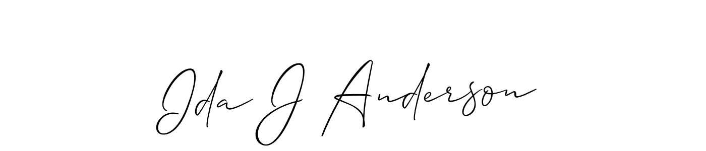 How to make Ida J Anderson name signature. Use Allison_Script style for creating short signs online. This is the latest handwritten sign. Ida J Anderson signature style 2 images and pictures png