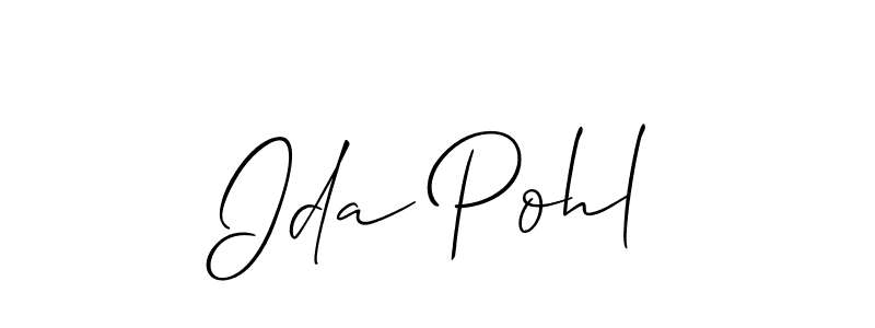 You should practise on your own different ways (Allison_Script) to write your name (Ida Pohl) in signature. don't let someone else do it for you. Ida Pohl signature style 2 images and pictures png