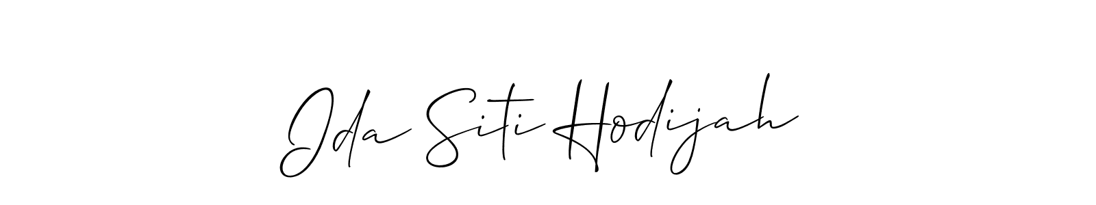 Use a signature maker to create a handwritten signature online. With this signature software, you can design (Allison_Script) your own signature for name Ida Siti Hodijah. Ida Siti Hodijah signature style 2 images and pictures png