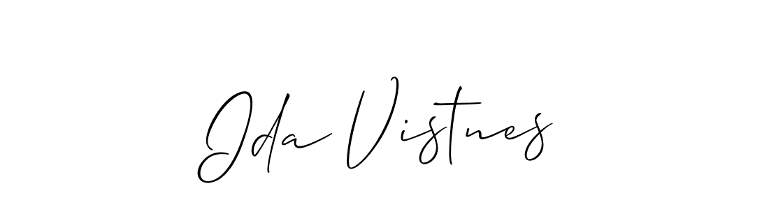 Create a beautiful signature design for name Ida Vistnes. With this signature (Allison_Script) fonts, you can make a handwritten signature for free. Ida Vistnes signature style 2 images and pictures png