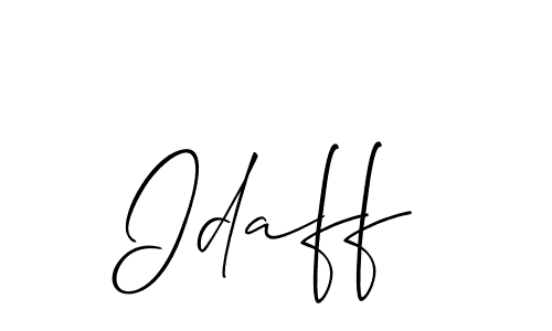 Similarly Allison_Script is the best handwritten signature design. Signature creator online .You can use it as an online autograph creator for name Idaff. Idaff signature style 2 images and pictures png