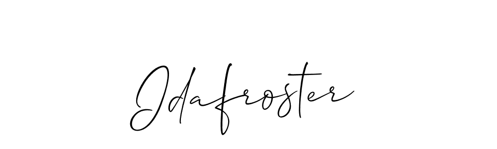 Idafroster stylish signature style. Best Handwritten Sign (Allison_Script) for my name. Handwritten Signature Collection Ideas for my name Idafroster. Idafroster signature style 2 images and pictures png