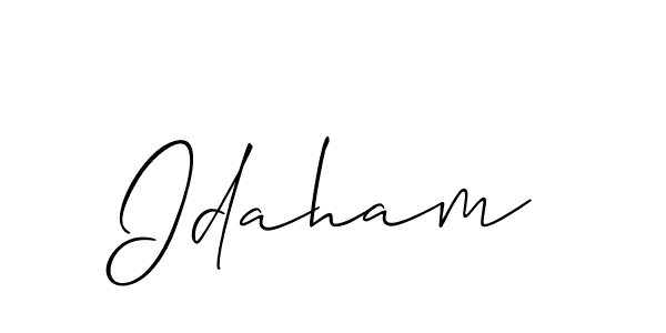 It looks lik you need a new signature style for name Idaham. Design unique handwritten (Allison_Script) signature with our free signature maker in just a few clicks. Idaham signature style 2 images and pictures png