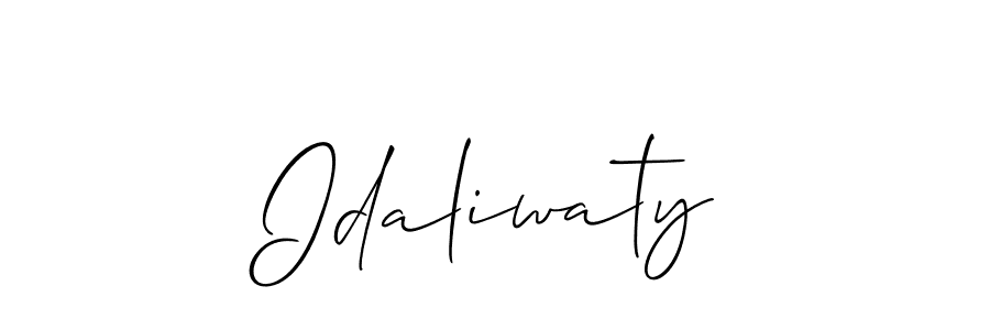 Make a short Idaliwaty signature style. Manage your documents anywhere anytime using Allison_Script. Create and add eSignatures, submit forms, share and send files easily. Idaliwaty signature style 2 images and pictures png