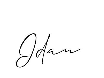 Design your own signature with our free online signature maker. With this signature software, you can create a handwritten (Allison_Script) signature for name Idan. Idan signature style 2 images and pictures png