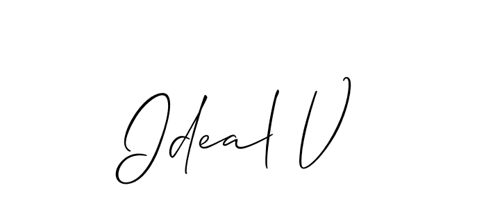 Use a signature maker to create a handwritten signature online. With this signature software, you can design (Allison_Script) your own signature for name Ideal V. Ideal V signature style 2 images and pictures png