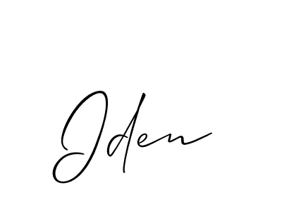 Design your own signature with our free online signature maker. With this signature software, you can create a handwritten (Allison_Script) signature for name Iden. Iden signature style 2 images and pictures png