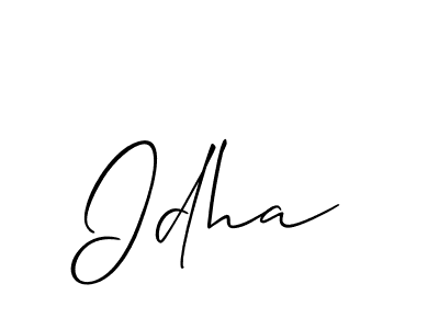 How to make Idha signature? Allison_Script is a professional autograph style. Create handwritten signature for Idha name. Idha signature style 2 images and pictures png