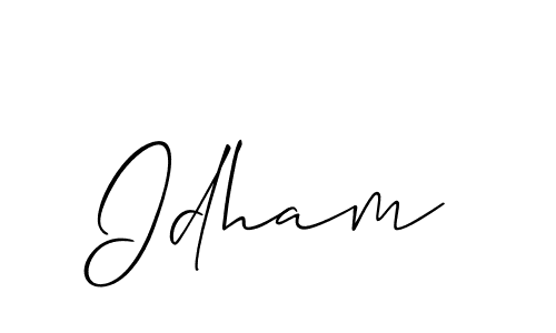 Similarly Allison_Script is the best handwritten signature design. Signature creator online .You can use it as an online autograph creator for name Idham. Idham signature style 2 images and pictures png