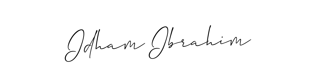 if you are searching for the best signature style for your name Idham Ibrahim. so please give up your signature search. here we have designed multiple signature styles  using Allison_Script. Idham Ibrahim signature style 2 images and pictures png