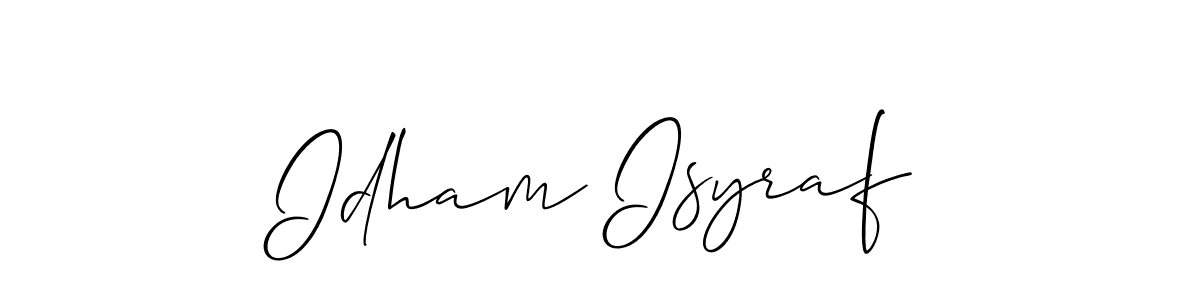 This is the best signature style for the Idham Isyraf name. Also you like these signature font (Allison_Script). Mix name signature. Idham Isyraf signature style 2 images and pictures png
