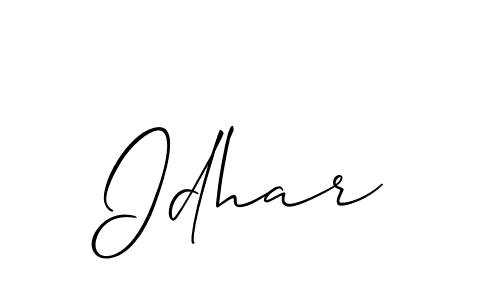 Also You can easily find your signature by using the search form. We will create Idhar name handwritten signature images for you free of cost using Allison_Script sign style. Idhar signature style 2 images and pictures png