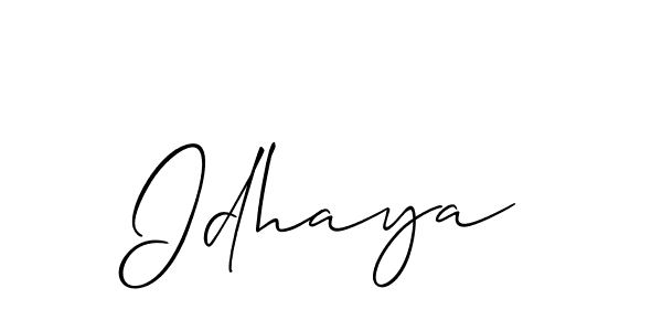 Create a beautiful signature design for name Idhaya. With this signature (Allison_Script) fonts, you can make a handwritten signature for free. Idhaya signature style 2 images and pictures png