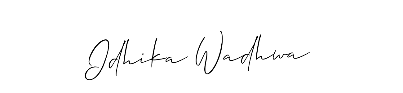 How to make Idhika Wadhwa name signature. Use Allison_Script style for creating short signs online. This is the latest handwritten sign. Idhika Wadhwa signature style 2 images and pictures png