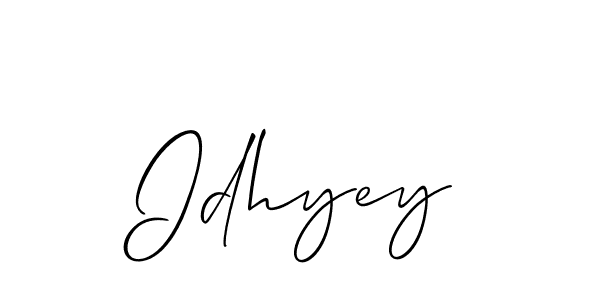 How to make Idhyey name signature. Use Allison_Script style for creating short signs online. This is the latest handwritten sign. Idhyey signature style 2 images and pictures png