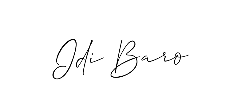 Idi Baro stylish signature style. Best Handwritten Sign (Allison_Script) for my name. Handwritten Signature Collection Ideas for my name Idi Baro. Idi Baro signature style 2 images and pictures png