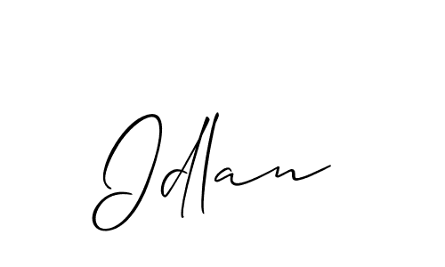 How to make Idlan name signature. Use Allison_Script style for creating short signs online. This is the latest handwritten sign. Idlan signature style 2 images and pictures png