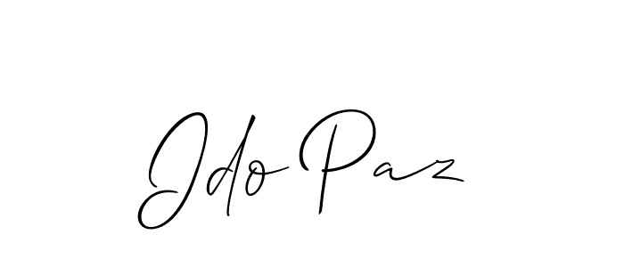 Use a signature maker to create a handwritten signature online. With this signature software, you can design (Allison_Script) your own signature for name Ido Paz. Ido Paz signature style 2 images and pictures png