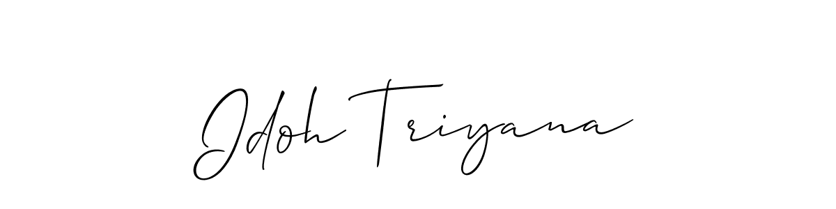 How to Draw Idoh Triyana signature style? Allison_Script is a latest design signature styles for name Idoh Triyana. Idoh Triyana signature style 2 images and pictures png