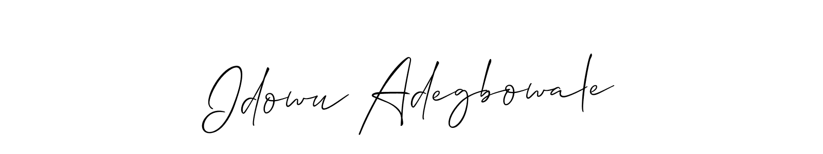 if you are searching for the best signature style for your name Idowu Adegbowale. so please give up your signature search. here we have designed multiple signature styles  using Allison_Script. Idowu Adegbowale signature style 2 images and pictures png