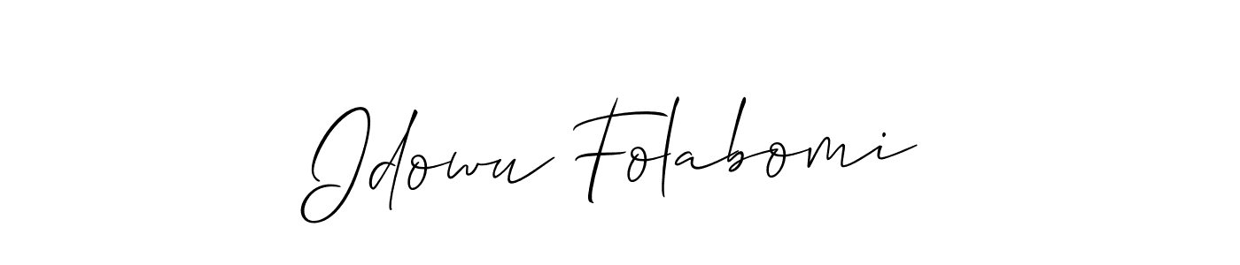 Make a beautiful signature design for name Idowu Folabomi. With this signature (Allison_Script) style, you can create a handwritten signature for free. Idowu Folabomi signature style 2 images and pictures png